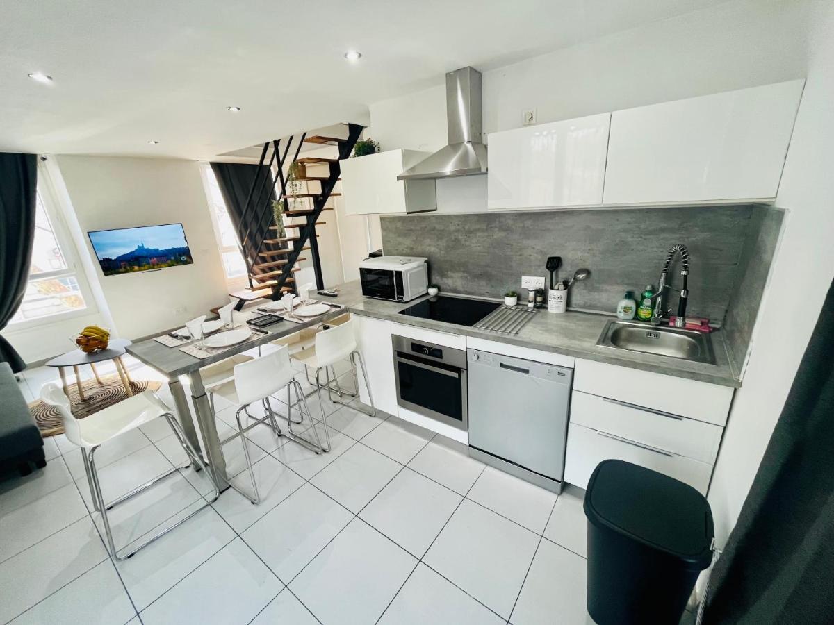 Superbe Duplex Design Neuf 2 Chambres, Climatise Tout Confort, Facile D,Acces Stationnement Gratuit Marsilya Dış mekan fotoğraf